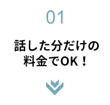 話した分だけの料金でＯＫ！